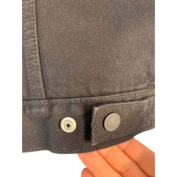 Levi Mens Black Denim Sherpa-Lined Trucker Jacket M RII10590 EUC Snap - Picture 11 of 14